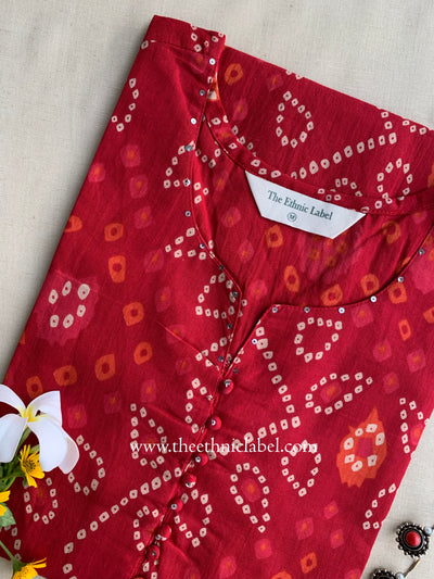 "Kala" Bandhani Printed Cotton Kurta