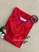 "Shobha" Bandhani Buttoned Cotton Kurta