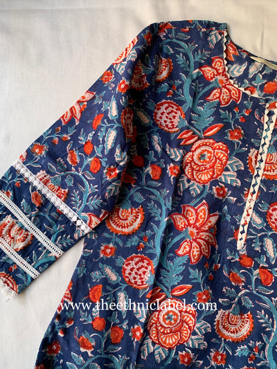 "Rooh" Hand Block Printed Cotton Kurta