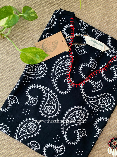 "Rubal" Hand Block Printed Scalloped Cotton kurta