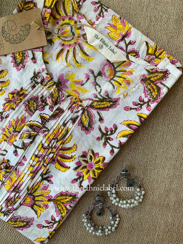 "Yagni" Hand Block Printed Cotton kurta