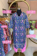 "Chitrani" Hand Block Printed Kurta with Afghan Pant-2pc