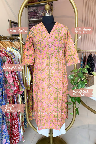 "Sheena" Block Printed Cotton kurta