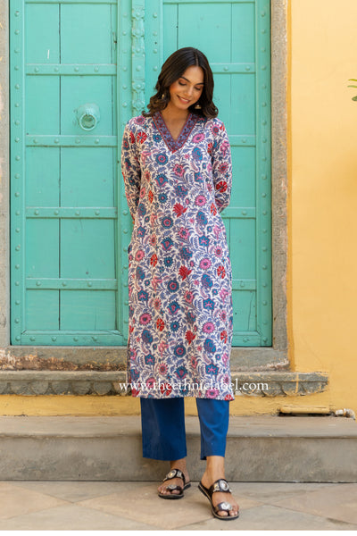 "Sunaina" Floral Cotton kurta