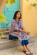 "Sunaina" Floral Cotton kurta