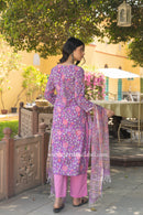 "Hanvita" Scalloped Cotton kurta with Dupatta-2pc