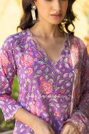 "Hanvita" Scalloped Cotton kurta with Dupatta-2pc