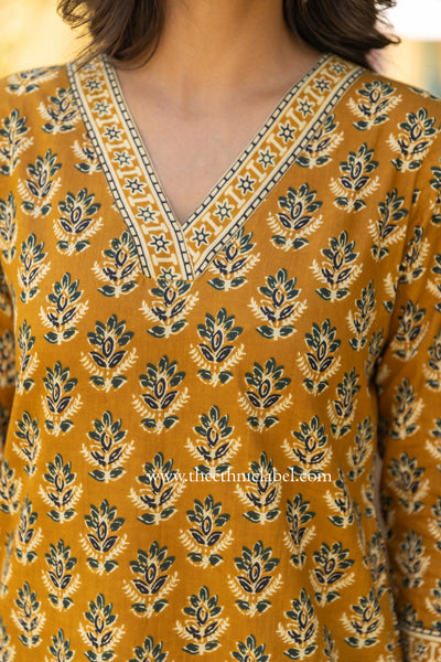 "Rutvi" Hand Block Printed Cotton kurta