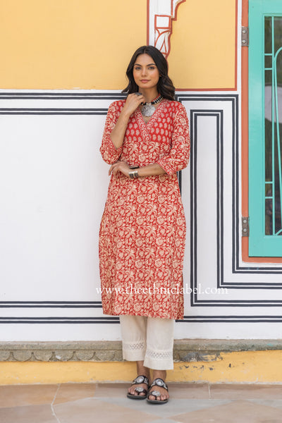 "Sanskriti" Bagru Cotton kurta