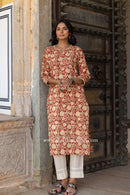 "Daksha" Bagru Print Cotton kurta