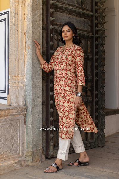 "Daksha" Bagru Print Cotton kurta