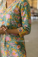 "Himaya" Hand Block Printed Cotton kurta