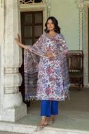 "Madhuri" Hand Work Block Printed Cotton kurta