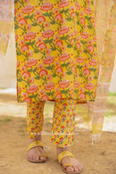 "Sanjh" Cotton Kurta Set with Kota Doria Dupatta (3pc)