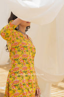 "Sanjh" Cotton Kurta Set with Kota Doria Dupatta (3pc)