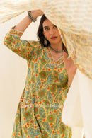 "Banira" A line Kurta Set with Kota Doria Dupatta (3pc)