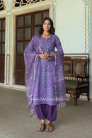 "Panghat" hand Block Printed Cotton kurta with Dupatta-2pc