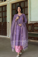 "Nadiya" hand Block Printed Cotton kurta with Dupatta-2pc