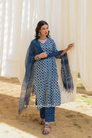 "Khwaab" Cotton Kurta Set with Kota Doria Dupatta (3pc)