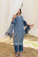"Khwaab" Cotton Kurta Set with Kota Doria Dupatta (3pc)