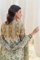 "Sana" Cotton Kurta Set with Kota Doria Dupatta (3pc)