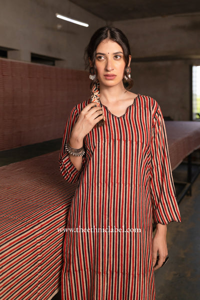 "Samaa" Hand Block Printed Cotton kurta