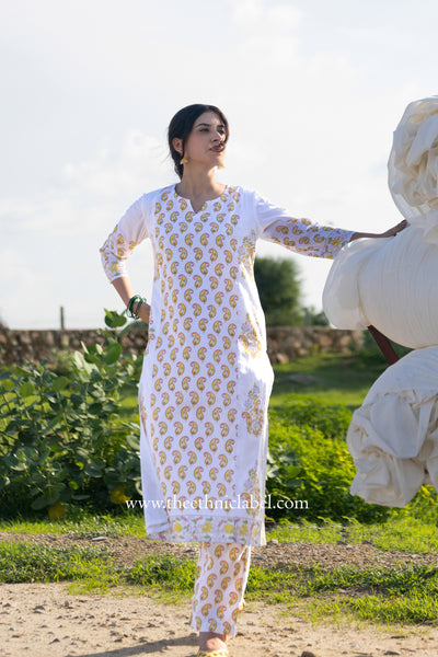 "Mridula" Hand Block Printed Co-ord Set - 2pc