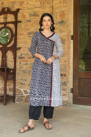 "Amiya" Hand Block Printed Cotton kurta