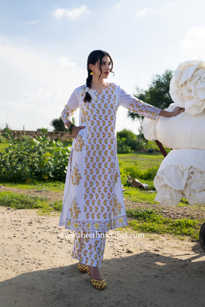 "Mridula" Hand Block Printed Co-ord Set - 2pc