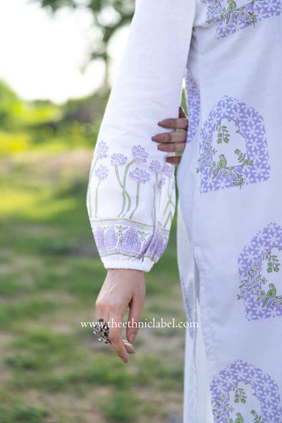 "Noor" Hand Block Printed Kurta with Straight Pant - 2pc