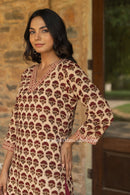 "Nadira" Bagru Print Cotton kurta