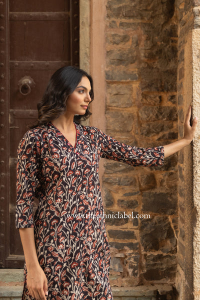 "Raina" Hand Embroidered Cotton kurta