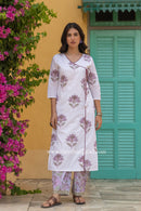 "Muskaan" Hand Block Printed Cotton kurta