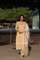 "Vriddhi" Cotton Kurta Set with Kota Doria Dupatta(3pc)