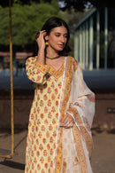 "Amaira" Cotton Kurta Set with Kota Doria Dupatta(3pc)