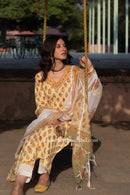 "Amaira" Cotton Kurta Set with Kota Doria Dupatta(3pc)