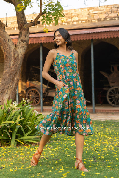 "Koh Samui" Hand Block Printed Cotton Dress