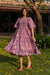 "Langkawi" Purple Hand Block Printed Tiered Cotton dress