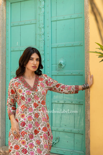 "Naina" Floral Cotton kurta