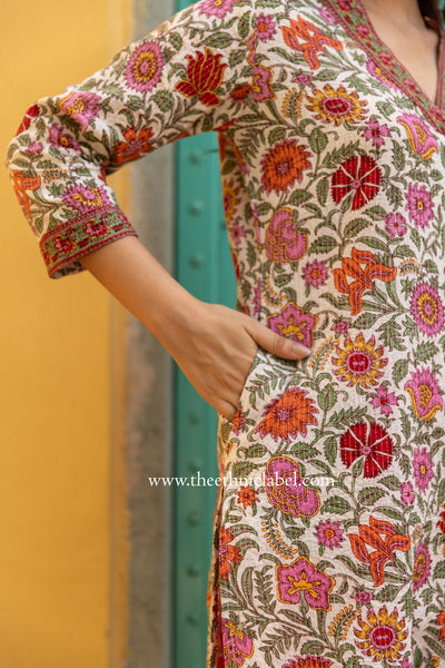 "Naina" Floral Cotton kurta