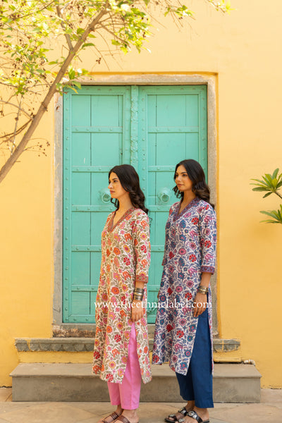 "Naina" Floral Cotton kurta