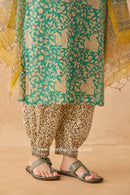 "Vanabhaa" Bagru Cotton Kurta Set with Kota Doria Dupatta (3pc)