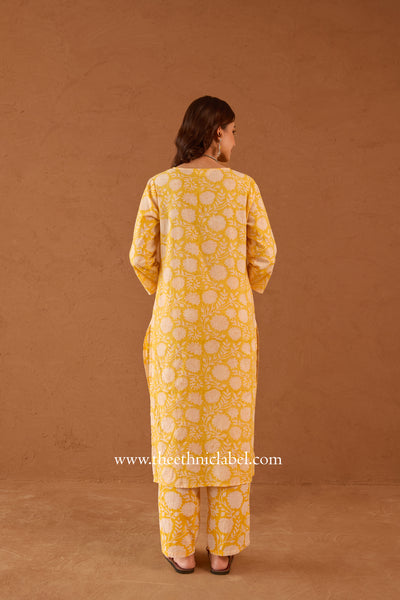 "Prajvala" Hand Embroidered Kurta and Pants Co-ord set - 2pc