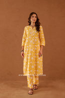 "Prajvala" Hand Embroidered Kurta and Pants Co-ord set - 2pc