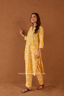 "Prajvala" Hand Embroidered Kurta and Pants Co-ord set - 2pc