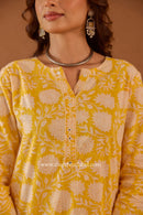 "Prajvala" Hand Embroidered Kurta and Pants Co-ord set - 2pc
