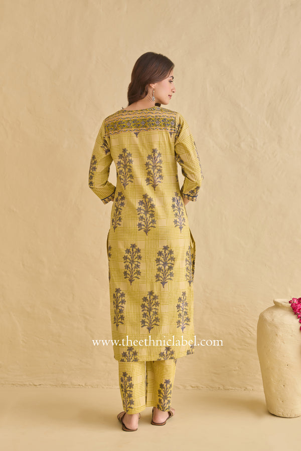 "Reyat" Hand Block Printed Cotton kurta