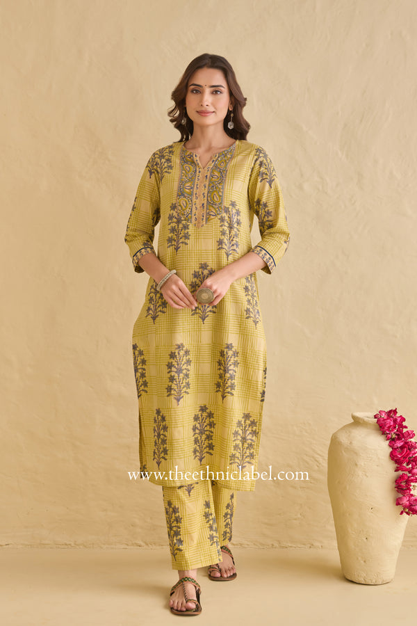 "Reyat" Hand Block Printed Cotton kurta