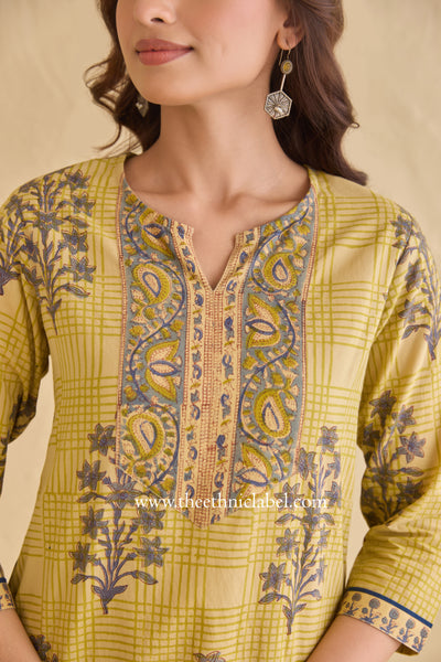 "Reyat" Hand Block Printed Cotton kurta