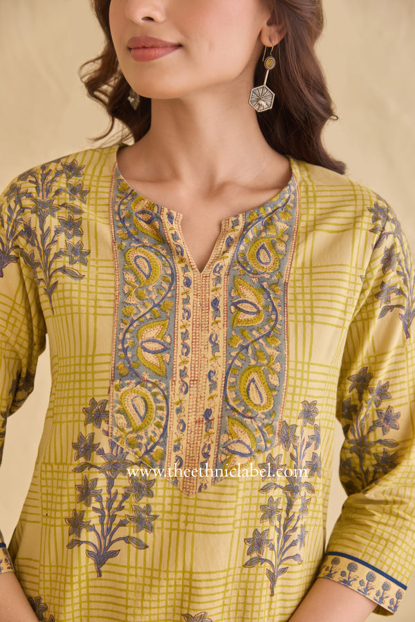 "Reyat" Hand Block Printed Cotton kurta